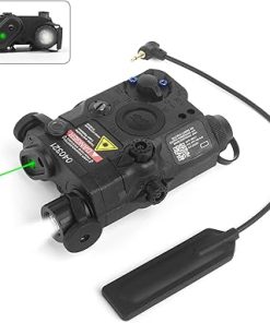 Airsoft PEQ 15 Laser Sight, with Red/Green Laser, IR Laser, White LED Flashlight, Tactical PEQ Box Aiming with Remote Pressure Switch, Fit for 20mm Picatinny Rail AEG GBB CQB