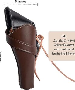 Hulara Genuine Leather Cross Draw Holster Gun Holder 22 .38/357 .44/45 Cal Revolver Western Rough Rider Psitol Holster Fit 4″ to 8″ 2