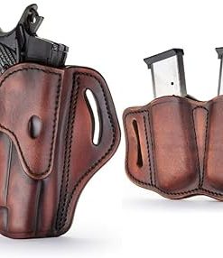 1791 GunLeather – Holster & Single Stack Mag Pouch for Belts – OWB Leather Gun Holster – Right Hand – Fits Sig Sauer 1911 with Rails