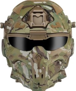 HL-98 Tactical Helmet with Built-in Communication Earphone, Anti-Fog Fan Replaceable Lenses,Tactical Gear