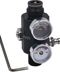 Adjustable Compressed Air Regulator Dual Gauge Pneumatic Air Valve Input 4500psi, Output 0 to 3000psi, M18*1.5, 5/8″-18UNF for Paintball Airsoft PCP (M18*1.5)