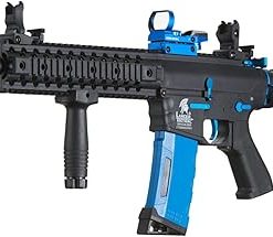 Lancer Tactical Gen 2 M4 Evo Carbine Airsoft AEG Rifle with High Speed Mid Mag & Red Dot Sight, 9.6v 1600 mAh Nimh Battery, Charger, 1000 Rounds 0.20g BBS Included
