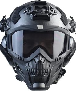 Airsoft Mask Full Face and Paintball Mask with Detachable Anti Fog Goggles & Airsoft Helmet with Tactical Headset,Ear Hearing Protection Noise Cancelling
