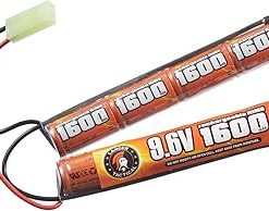 Lancer Tactical Nimh Airsoft Battery Bulk Compatible with AEG Airsoft Gun (9.6V, 1600 mAh Nunchuck)- 4 Pack 2