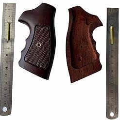 BMPL Hardwood Grips Compatible Replacement for Rossi, Small Frame Square Butt Revolver Grips Checkered Handmade Handcraft Handgun #R003 2