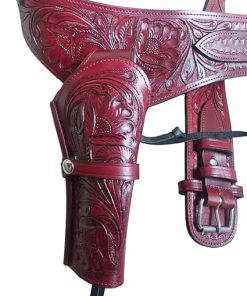 Western Gun Holster – Handmade Full Grain Leather Cowboy Holster – Right Hand Draw – Fits 4″ to 6.5″ Barrel – for .22, .38/357, .44/45 Caliber Revolvers