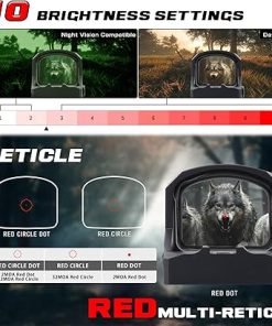 Sirius Micro Reflex Red Dot Sight, Multi-Reticle 3 MOA Dot 33 MOA Circle, Shake Awake, Parallax-Free Waterproof Shockproof, for RMR Footprint 2