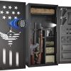 Updated Large Rifle Safe, 30-40 Gun Safe for Rifle and Shotgun/Rifle Pistol Rack/Storage Pocket/Removable Shelf/Silent Mode/External Battery/LED,180° Open Door Panel Organizer Gun Cabinet Unassembled