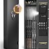 Gun Safe for Rifle and Pistols, Gun Cabinet with LED Light&Dual Alarm and Mute Mode,Gun Safes for Shotguns with Multi-Function Panel and Pistol Bags