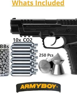 ARMYBOY Kit for Gamo P-430 – Dual Ammo .177 Cal BB & Pellet Pistol CO2 Semi-Auto │13 Rd Magazine – Pellet Gun Air Gun Pistol Kit (Gun + CO2 + Pellets + BBS) 2
