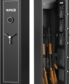 RPNB Large Rifle Safe, Electronic Gun Security Cabinet for 5-7 Rifles, Quick-Access Long Metal Rifle Gun Security Cabinet