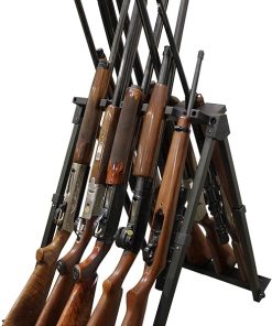 Rush Creek Creations Portable 10-Gun Rack – Lightweight Foldable Gun Stand with Carrying Case, Durable Aluminum Construction, Easy Transport & Storage for Rifles and Shotguns