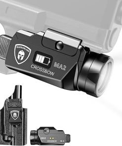 WARRIORLAND Universal Tactical Light Fit Glock 17/19 KYDEX Holster Combo, 800 Lumens Light, Magnetic USB Charging Universal Weapon Light-Screen Displays Battery Status, Crossbow MA2 w/ G19 Holster