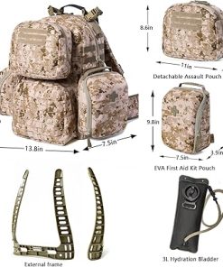 MT Military MOLLE 2 Medium Rucksack, Army Tactical Large Backpack, 3 Days Assault Pack 2