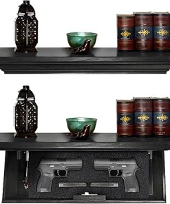 Tactical Traps Patriot 35S Compact Gun Shelf with Trap Door | Compact Firearm Storage with RFID Lock | Easy Installation | Secure & Safe Compartment | 22 ½ ” X 10 ¼” X 4” – Ebony