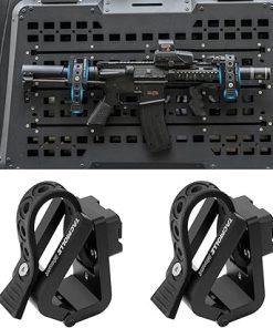 2 Pack Enhanced Gun Rack Set for Metal Tactical Molle Panels | Secure Gun Mount with Rubber Straps | Ideal for Vehicles and Trucks | Fits 1” Standard Tactical Hole Spacing