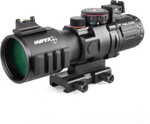 GII PM3.5X40 Prism Scope Long Eye Relief 3.5x40mm Prism Scope Wide Angle Red/Green/Blue Illuminated