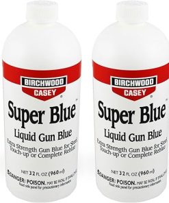 Birchwood Casey Super Blue Double Strength Liquid Gun Blue for Rifles, Pistols, Revolvers, Shotguns, & Other Firearms, 32 Fluid Ounce Bottle (2 Pack)