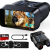 Night Vision Goggles, 4K UHD Video & 36MP Image Infrared Night Vision Binoculars with 4.5″ Screen, 4500mAh Rechargeable Battery, 32GB TF Card, 8X Digital Zoom for Camping (Black)
