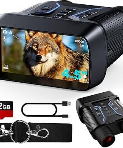 Night Vision Goggles, 4K UHD Video & 36MP Image Infrared Night Vision Binoculars with 4.5″ Screen, 4500mAh Rechargeable Battery, 32GB TF Card, 8X Digital Zoom for Camping (Black)