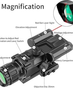Beileshi Optics Rifle Scope, 4×32 Tactical Rifle scopes with Red Illuminated Reticle, and Glass Etched Reticle 4X Magnification with 20mm Mounts Rail, Suitable for Short Distance Combat 2