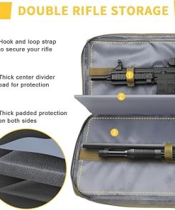 Kalkal 36″ 42″ Double Rifle Bag, Thickened Soft Long Rifle Case, Portable Tactical Gun Bag for Shooting Hunting Storage Transportation 2