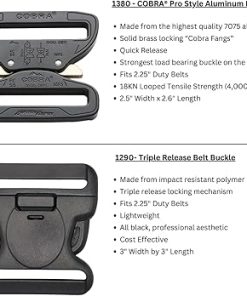 Hero’s Pride 2.25″ Leather Duty Belt, AirTek Basix Rugged Hook Lined Leather Belt, Quick Release Buckle, Basket Weave Finish 2