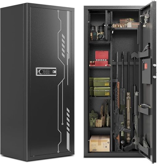 KAER Gun Safe Multi-Function Gun Safe for Rifles and Pistols Gun Cabinet Large Gun Safes for Home