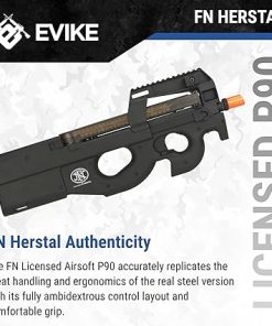 Evike Airsoft – FN Herstal Licensed Full Size Metal Gearbox AEG Airsoft P90 (Color: Black/Gun Only) (PID: 39653) 2