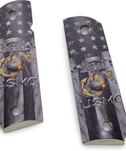 Replacement 1911 Grips Full Size Marine Corps for Kimber Colt Rock Island Springfield Taurus & Clones 1911 Nickel Grips