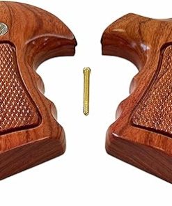 BMPL Hardwood K/L Frame Square Butt Revolver Handgun Grips Hardwood Finger Groove Checkered Handcraft Handmade Deluxe 2