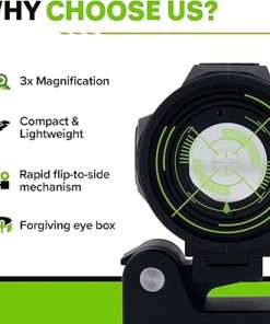 MEPROLIGHT Mepro MMX3 Red Dot Magnifier 3X Micro Lightweight, Compact, Weatherproof Magnifier Scope, Flip to Slide Mount, 2 Rubber Covers, No Battery Needed 2