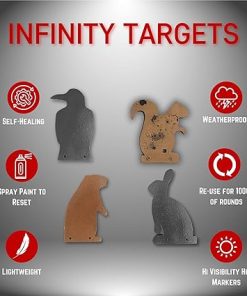 Small Game Plinker Infinity Target Rack System Bundle – Self-Healing Squirrel, Rabbit, Crow & Groundhog Targets – Rimfire & Airgun Reactive Shooting Targets – Durable, No Ricochet, Easy Setup 2
