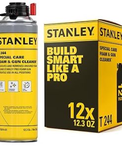 STANLEY Spray Foam Dispensing Gun Cleaner – Uncured Expanding Polyurethane Foam Dissolver – 12.3 oz, 12 Pack