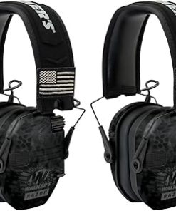 Walkers Razor Patriot Series Hi-Gain Omnidirectional Microphone Adjustable Range Shooting Hunting Hearing Protection Electronic Earmuffs (Kryptek Camo) (2-Pack)