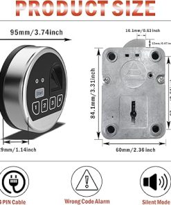 WAH LIN PARTS Electronic Motor Driven Swing Bolt Lock, Silver, Fingerprint Sensor, Safe Lock 2