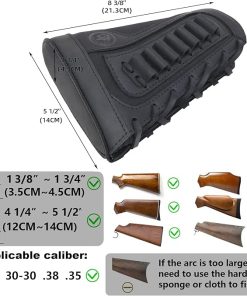 Leather Canvas Buttstock Shell Holder with Rifle Shoulder Strap .308 .45-70 .30-30 .22LR 12GA 2