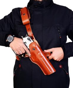 Leather Chest Holster for Desert Eagle, Brown or Black, Genuine Leather, Right or Left Handed, Handmade, ShnLeather