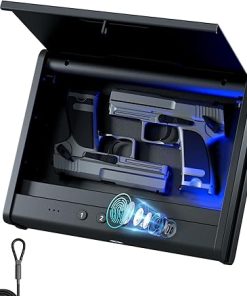 K1 Gun Safe + K7 Large Size Gun Safe, Quick Access Pistols Safe with Fingerprint 2