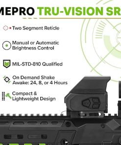 Meprolight Tru-Vision™ SR Red Dot Optic, Selectable 2/65 MOA Speed Ring or 2 MOA Dot Reticle, Waterproof, Shake Awake, Night Vision Sight, Mounts to MIL-STD Picatinny Rail 2