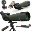 CVLIFE Spotting Scope with Tripod, 20-60×80 Spotter Scope with Phone Adapter, BAK4 High Definition, Wide Field of View, Waterproof Spotting Scopes for Bird Watching, Wildlife Viewing