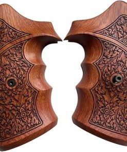 Handmade reproductive Padauk Wood Grips Compatible with Taauuruss Tracker/Judge 17 44 415 425 450 617 627 692, Compact Frame, Thai Art Engraved #TK4