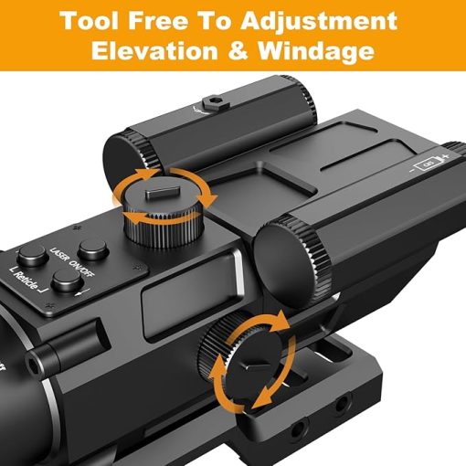 4X32 Prism Rifle Scope Optics Lightweight with Green/Red Laser 7 Level Red Illuminated Reticle Clear Green Lens Reticle 4X Magnification for 20mm Rail Mounts - Image 2
