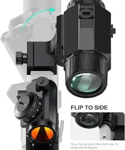 Feyachi RS-23 Red Dot Sight with M38 5X Magnifier Combo Kit, 1 x 22mm Red Dot Scope & Magnifier Built-in Flip Mount Combo 2