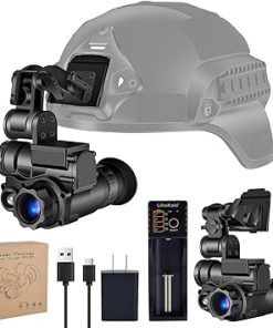 Night Vision Goggles Helmet-Mounted Monocular | 1080P HD NVG with 6X Zoom & Adjustable Infrared | IP66 Waterproof for Hunting, Surveillance, Camping | Built-in Compass