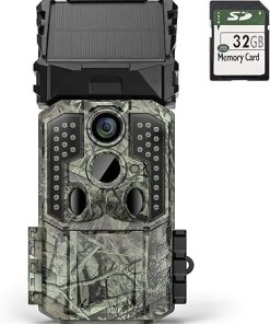 Trail Game Camera,36MP 4K Hunting Cam, Deer Wildlife Cameras with Night Vision, 80ft Range, 0.2s Trigger, 120° Wide Angle, IP66 Waterproof, 2″ LCD, 32GB TF Card