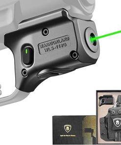 WARRIORLAND Green Laser Sight Fit Springfield Hellcat with Kydex Holster, Green Beam Sight with Power Indicator, IWB Carry, Right Hand, WLS-118G w/Hellcat Holster