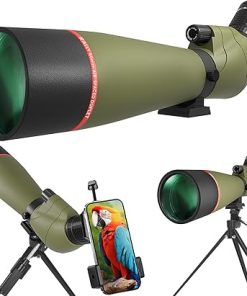 20-60×80 Spotting Scopes for Bird Watching, BAK4 Waterproof Spotting Scope for Target Shooting Wildlife Viewing Hiking Camping, HD Spotter Scope with Tripod Smartphone Holder and Carrying Bag