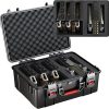 T TICCI Heavy Duty 5 Pistol & 13 Magazine Case, Shockproof Waterproof for Air Travel Hard Gun Case, Pre-Cut Foam for Glock/Beretta/S&W, Firearm Travel Case, Black