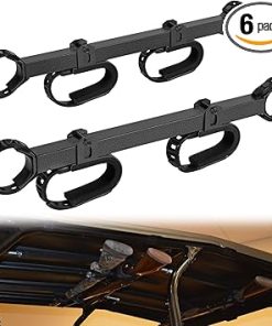 20079 Overhead in-Cab Gun & Bow Rack Carrier Fits for 1.5” – 2.0” Round Cages & Profiled Tubes, Compatible with UTV Can-Am Yamaha Kawasaki Kubota Polaris Gravely Honda SxS Roll Cage Mount